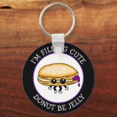 Cute Funny Kawaii Style Jelly Donut Puns Sleutelha Sleutelhanger (Voorkant)