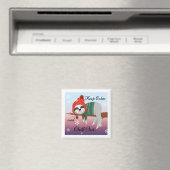Cute Funny Keep Calm Sloth in Winter Pet & Scarf Magneet (Insitu (Vaatwasser))