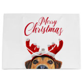 Cute Funny Kersthond Reindeer Antler Headband Groot Cadeauzakje (Voorkant)
