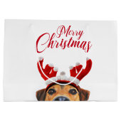 Cute Funny Kersthond Reindeer Antler Headband Groot Cadeauzakje (Achterkant)