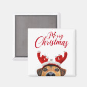 Cute Funny Kersthond Reindeer Antler Headband Magneet (Voorkant / Achterkant)