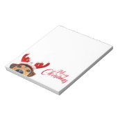 Cute Funny Kersthond Reindeer Antler Headband Notitieblok (Linkerzijde)