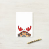 Cute Funny Kersthond Reindeer Antler Headband Post-it® Notes (Op bureau)