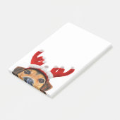 Cute Funny Kersthond Reindeer Antler Headband Post-it® Notes (Schuin)