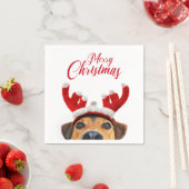 Cute Funny Kersthond Reindeer Antler Headband Servet (Insitu)