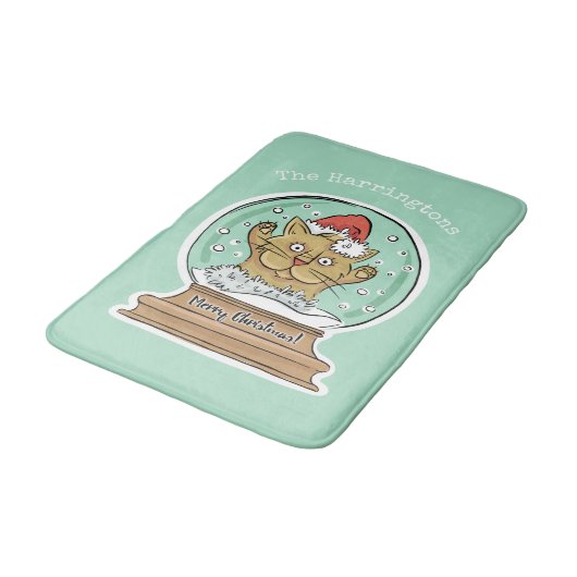 Cute Funny kerstkat, aangepaste badmatten (Gekanteld)