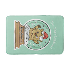 Cute Funny kerstkat, aangepaste badmatten