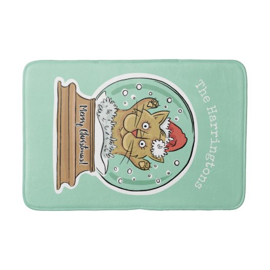 Cute Funny kerstkat, aangepaste badmatten (Voorkant)