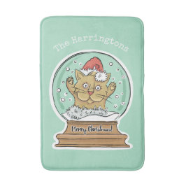 Cute Funny kerstkat, aangepaste badmatten