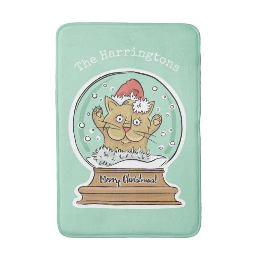 Cute Funny kerstkat, aangepaste badmatten (Voorkant Verticaal)