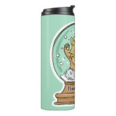 Cute Funny kerstkat, aangepaste naam tumbler Thermosbeker (Gedraaid links)