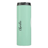 Cute Funny kerstkat, aangepaste naam tumbler Thermosbeker (Achterkant)