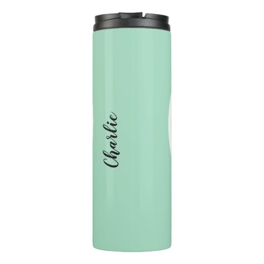 Cute Funny kerstkat, aangepaste naam tumbler Thermosbeker (Achterkant)