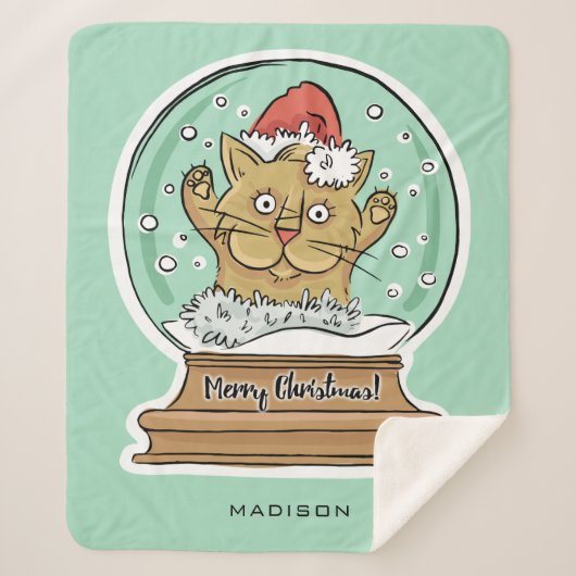Cute Funny-kerstkat, douanenaam Sherpa Deken (Voorkant)