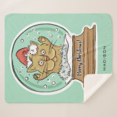 Cute Funny-kerstkat, douanenaam Sherpa Deken (Voorkant (horizontaal))