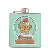 Cute Funny kerstkat, maatkolf Heupfles (Voorkant)
