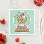 Cute Funny kerstkat papier servetten (Insitu)