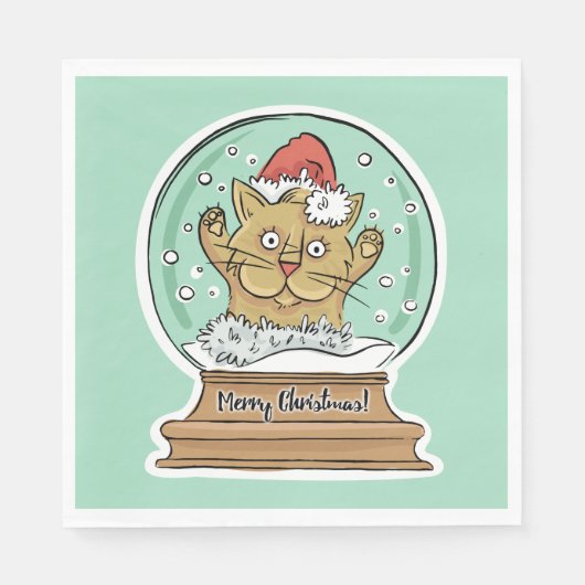 Cute Funny kerstkat papier servetten (Voorkant)