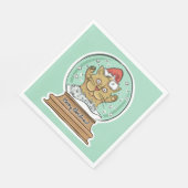 Cute Funny kerstkat papier servetten (Hoek)