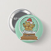 Cute Funny-kerstkat-toets Ronde Button 5,7 Cm (Voorkant /achterkant)