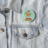 Cute Funny-kerstkat-toets Ronde Button 5,7 Cm (In situ)