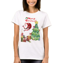 Cute & Funny Kerstman & Kerstboom T-Shirt