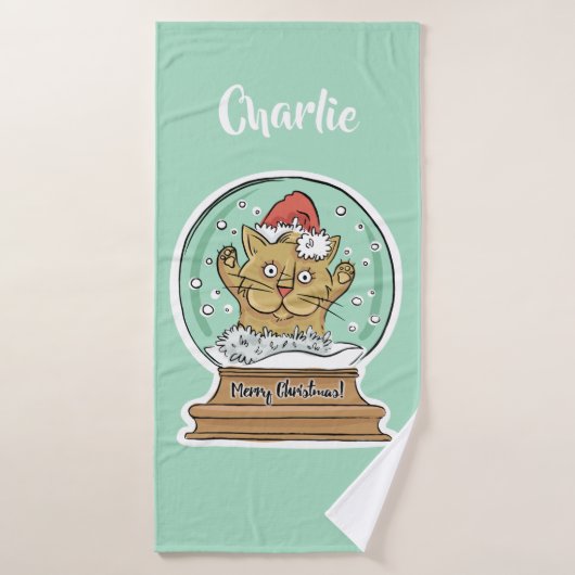 Cute Funny Kerstmis, aangepaste badhanddoeken Badhanddoek (Badhanddoek)