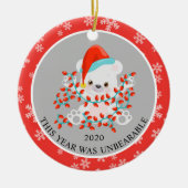 Cute Funny Kerstmis Beer 2020 Keramisch Ornament (Voorkant)