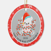 Cute Funny Kerstmis Beer 2020 Keramisch Ornament (Links)