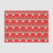 Cute Funny Kerstrennier Wearing Face Mask Tissuepapier (Voorkant)