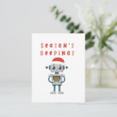 Cute Funny Kerstrobot Kaart (Staand voorkant)