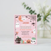 Cute Funny Kinder Halloween Birthday Party Kaart (Staand voorkant)