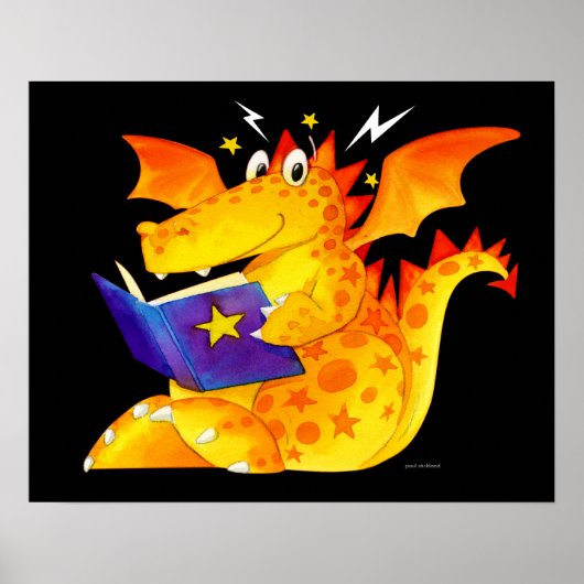 Cute Funny Kinder Magical Baby Dragon Art Poster (Voorkant)