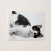 Cute Funny kitten black and white cat Legpuzzel (Horizontaal)