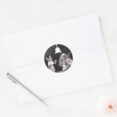 Cute Funny Kitten Couple Wedding Ceremony Ronde Sticker (Envelop)