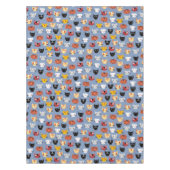Cute Funny Kitty Cat Faces Pattern Blue Tafelkleed (Voorkant)