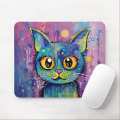 Cute Funny Kitty Cat Mixed Media Animal Pet Muismat (Met muis)