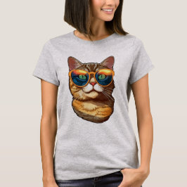 Cute Funny Kitty Cat Wearing Sunglasses Cat Lover  T-shirt