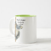 Cute Funny Koala Beer Animal Pun Tweekleurige Koffiemok (Voorkant links)