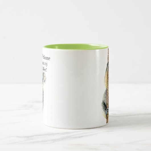 Cute Funny Koala Beer Animal Pun Tweekleurige Koffiemok (Center)