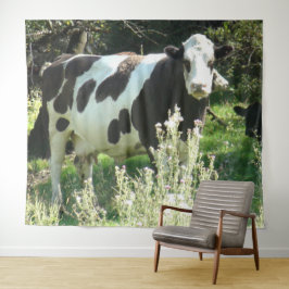 Cute Funny Koe Midwest Farming Wall Tapestry Wandkleed