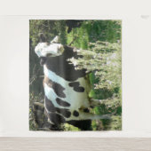 Cute Funny Koe Midwest Farming Wall Tapestry Wandkleed (Voorkant)