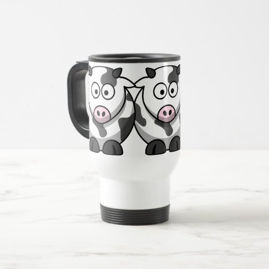 Cute Funny Koe Reisbeker (Voorkant links)