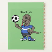 Cute funny Komodo dragon playing soccer cartoon Planner (Achterkant)