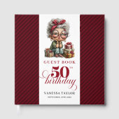 Cute Funny Lady 50th Birthday Cartoon Humor  Gastenboek (Voorkant)