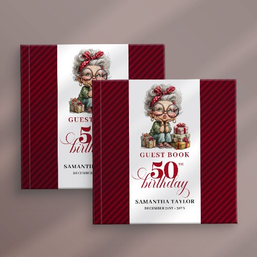 Cute Funny Lady 50th Birthday Cartoon Humor  Gastenboek