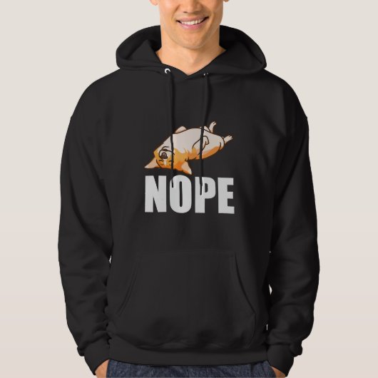Cute Funny Lazy Nope Corgi Hoodie (Voorkant)