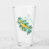 Cute funny leafy sea draak cartoon illustratie glas (Achterkant)