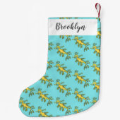 Cute funny leafy sea draak cartoon illustratie kleine kerstsok (Achterkant)