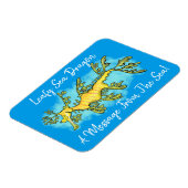 Cute funny leafy sea draak cartoon illustratie magneet (Linkerzijde)